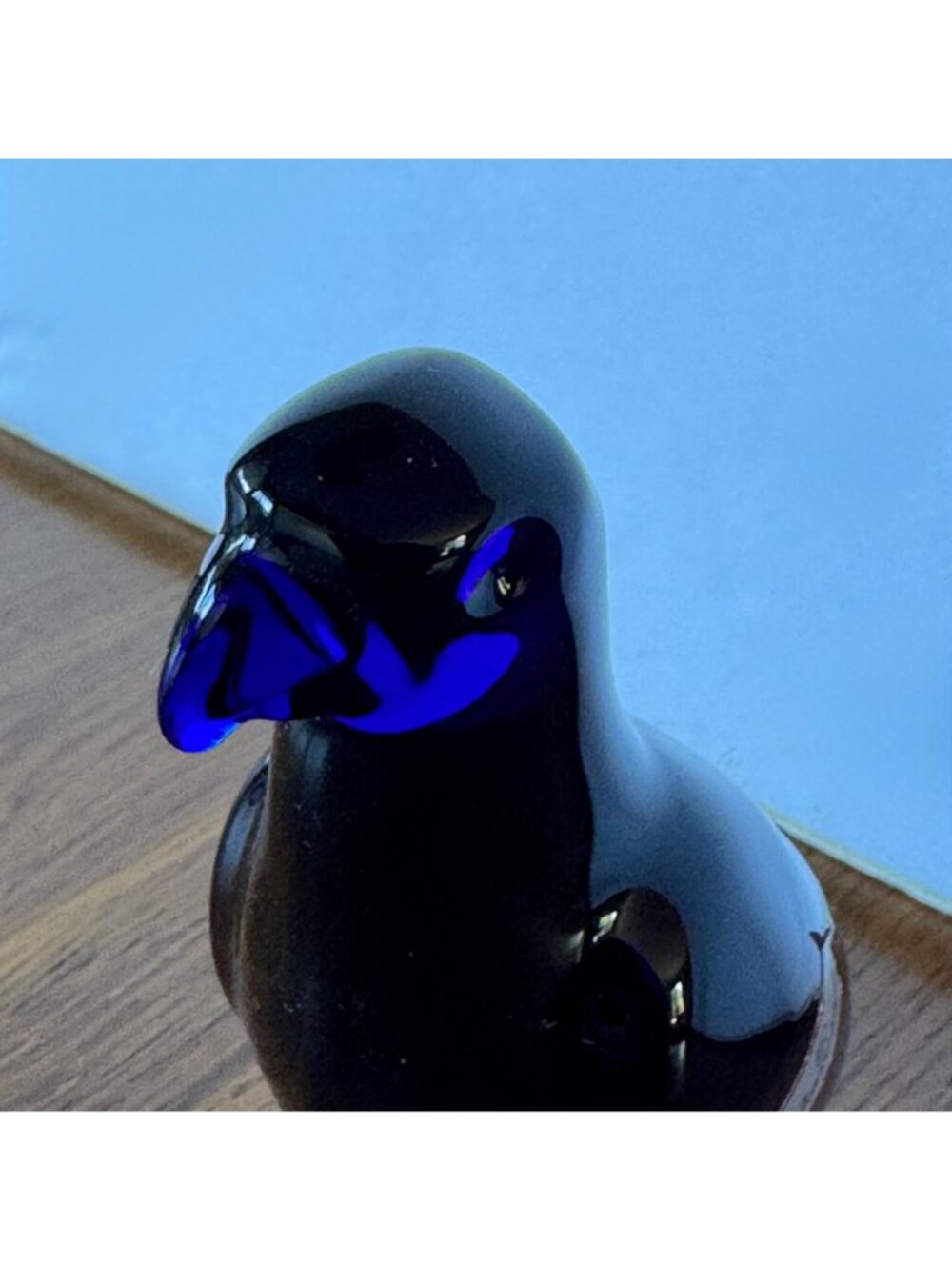 BACCARAT Cobalt Blue Crystal Parrot Figurine Vintage Signed 4.5" France - Picture 7 of 10